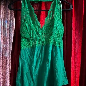 Green Lace Women's Halter Top